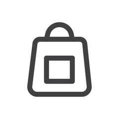 Shopping bag icon Vector logo outline