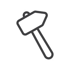 Sledgehammer tool icon Vector logo outline