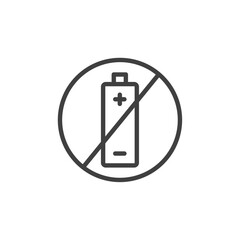 um Batteries Forbidden icon Vector logo outline