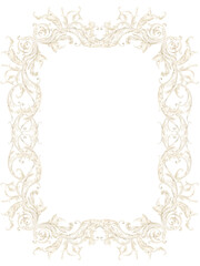 Vintage Baroque rectangular Frames, Victorian Watercolor Borders, Intricate Handmade Ornamental Designs
