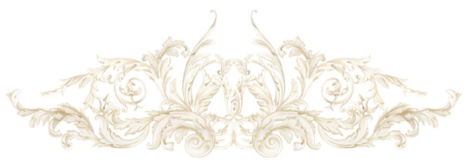 Elegant Watercolor Frames, Baroque Victorian Borders, Hand-Painted Ornamental Beige Designs
