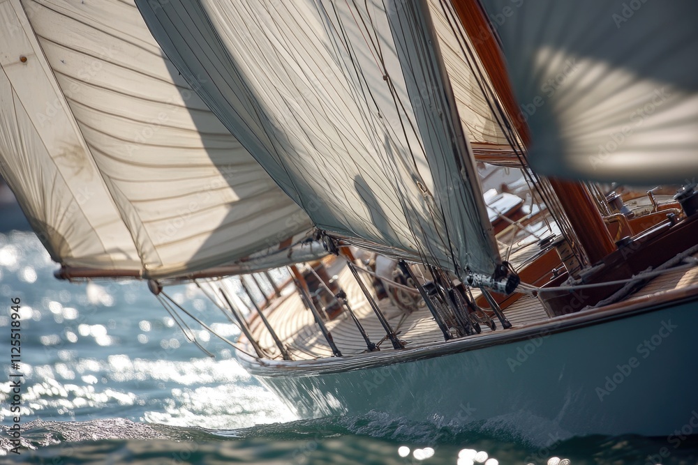 Poster a sailboat sailing across the open ocean