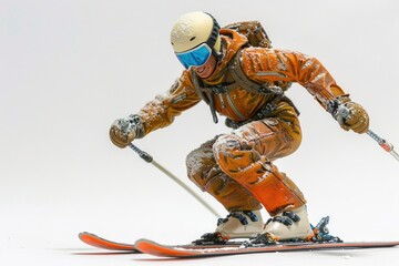 A person skiing down a snowy mountain slope