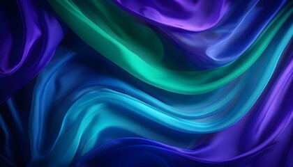 Vibrant Abstract Fabric Backdrop with Deep Blues and Greens