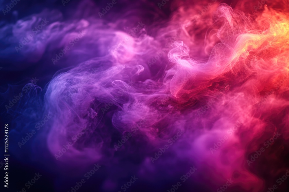 Poster A close up shot of a vibrant colored smoke cloud, ideal for use in backgrounds or adding visual interest to designs