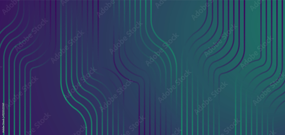 Poster abstract gradient background with curved line patterns. elegant blue and green design for modern con