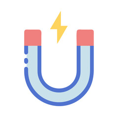 A magnet featuring a prominent lightning bolt design, symbolizing energy and attraction.