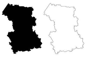 Rezekne Municipality (Republic of Latvia, Administrative divisions of Latvia, Municipalities and their territorial units) map vector illustration, scribble sketch Rezekne map
