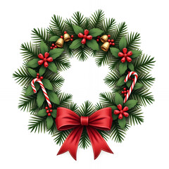 christmas wreath isolated on white