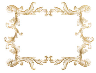 Ornamental luxury golden frame PNG, Baroque Victorian Border, Elegant Invitation Design
