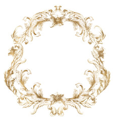 Ornamental luxury golden frame PNG, Baroque Victorian Border, Elegant Invitation Design