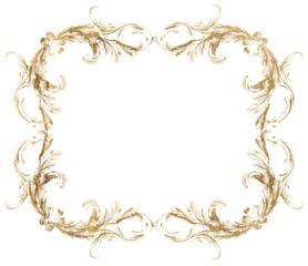 Ornamental luxury golden frame PNG, Baroque Victorian Border, Elegant Invitation Design