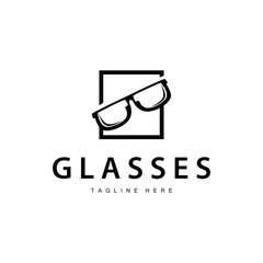 simple design silhouette logo glasses illustration modern fashion style for product brand