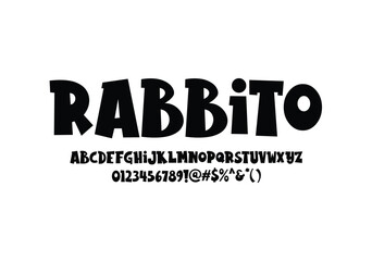 Rabbito font for logo and headline. Isolated Vector typeset	