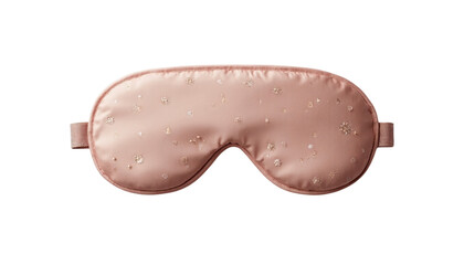 PNG of Elegant pink sleep mask adorned with delicate floral patterns, perfect for a restful night on transparent background