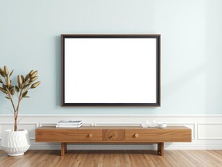 A mockup of a gallery wall with various photo frames hanging, mockup, home