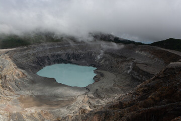 craterlake view of poas volcano