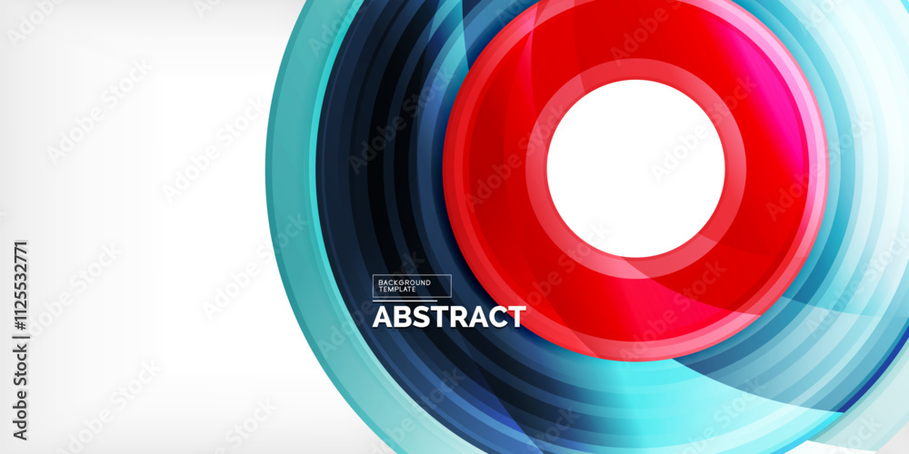 Aufkleber bright colorful circles with light effects. abstract background
