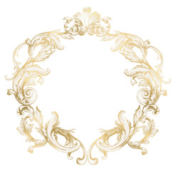 Elegant golden Ornamental Frame PNG, Vintage Border, Classic Victorian Art