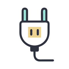 Fototapeta premium Electricity icon vector illustration featuring a stylized lightning bolt in a simple, modern design.