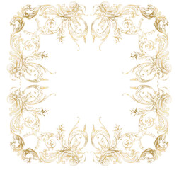Elegant golden Ornamental Frame PNG, Vintage Border, Classic Victorian Art