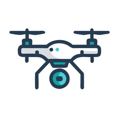 drone icon displayed on a clean white background, symbolizing modern technology and innovation.