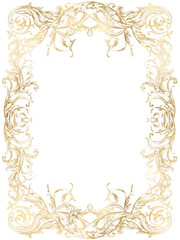 Elegant golden Ornamental Frame PNG, Vintage Border, Classic Victorian Art
