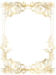 Elegant golden Ornamental Frame PNG, Vintage Border, Classic Victorian Art