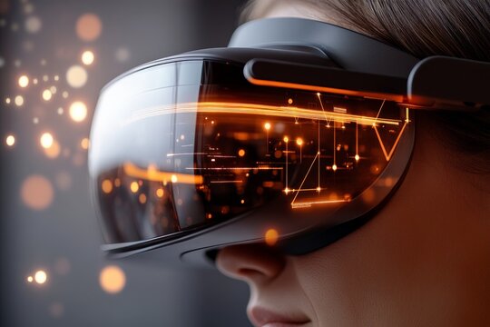 Engaging with virtual reality technology during a modern gaming session in a cozy indoor space