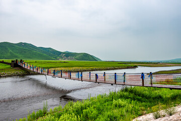 Wulan River and grassland in Inner Mongolia, China