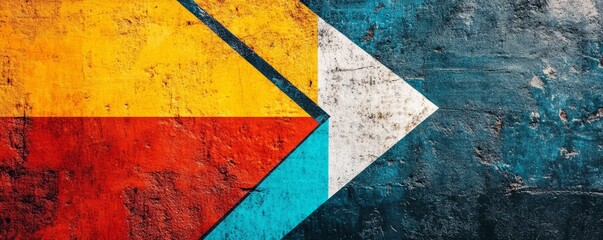 Naklejka premium Abstract arrow breaking through credit rating categories, symbolizing high risk, bold and contrasting colors