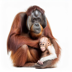 Fototapeta premium Generaanimal, faune, mammifère, bornéo, bébé, jardin zoologique, orang outan, sauvage, visage, brun, portrait, jungle, sumatra, nature, chevelu, jeune, cub, compromettre, fourrure, animal, grted image