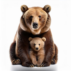 Obraz premium maman, bébé, ours, animal, isolé, mignon, mammifère, animal de compagnie, blanc, fourrure, pâques, lièvre, animal de compagnie, duveteux, brun, lapin, joli, rongeur, petit, bébé, animalGenerated image