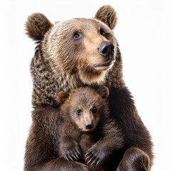 Obraz premium maman, bébé, ours, animal, isolé, mignon, mammifère, animal de compagnie, blanc, fourrure, pâques, lièvre, animal de compagnie, duveteux, brun, lapin, joli, rongeur, petit, bébé, animalGenerated image