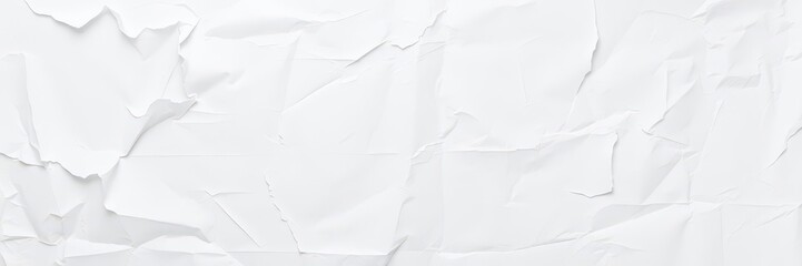 Obraz premium Crumpled white paper texture with creases and wrinkles, material, blank