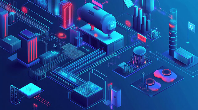 Smart manufacturing systems using IoT technology to track machine status, reduce downtime, and enhance productivity