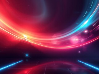 Obraz premium Futuristic white background with glowing light streaks and abstract geometric shapes, technology, sleek, cyber