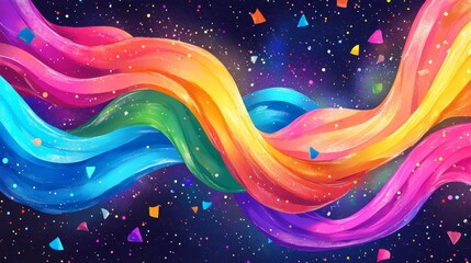 Colorful Abstract Background with Loops and Prisms