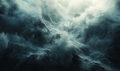 Abstract ripple effect, smoky textures, ambient light,