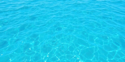 Pure blue turquoise water with soft foam and gentle waves, nature, aqua