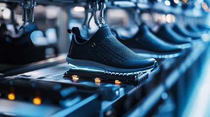 Automated shoe production line.