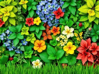 Vector seamless grass border perfect for nature themed designs, texture, realistic