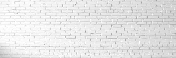 Naklejka premium White brick wall with visible textures and subtle shadows, perfect as a background for various design projects, architecture, neutral, blank