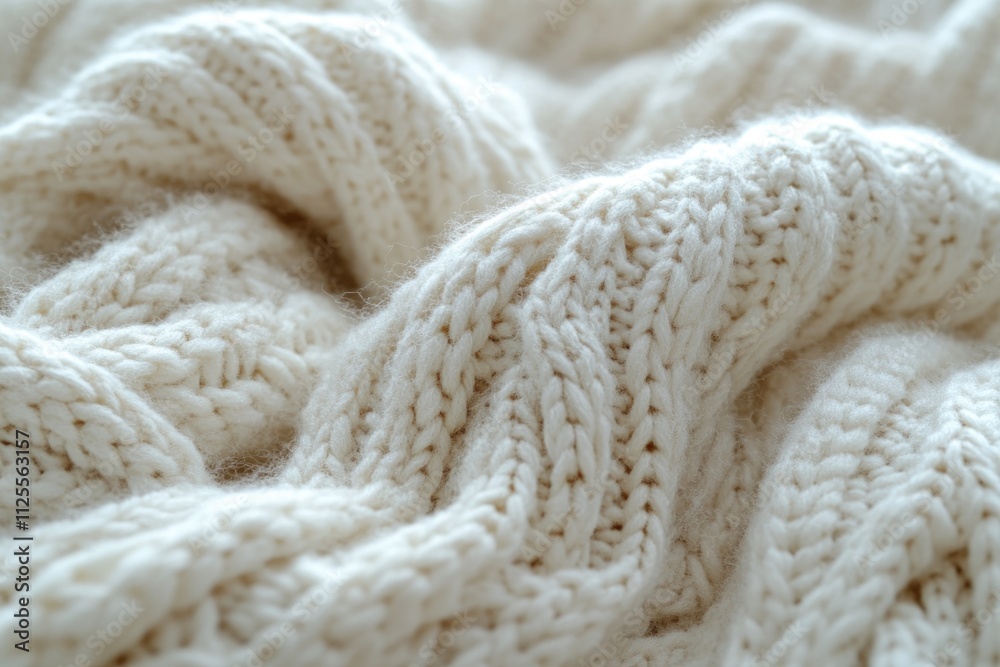 Poster cozy and soft knitted blanket texture, ideal for interior design or textile use