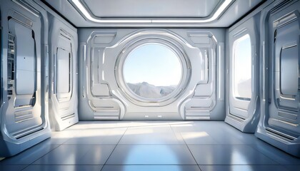 Obraz premium 3D rendering architectural futuristic background