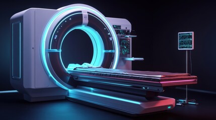 Futuristic Medical Scanner Machine Technology Advancement