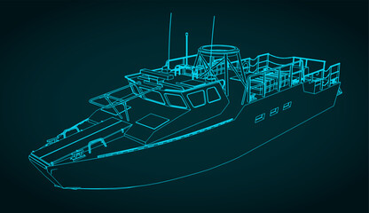 Military patrol boat illustration