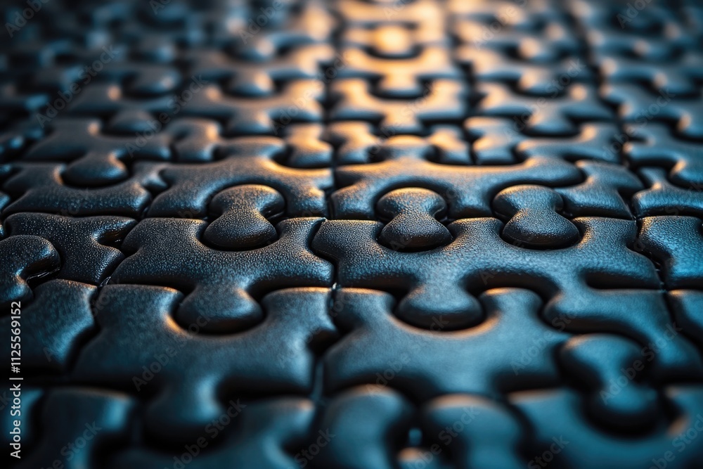 Aufkleber a detailed view of a single puzzle piece lying on a table