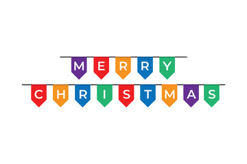 merry christmas bunting flag banner background 