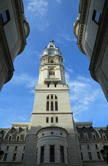 The tower between buildings vertical - City Hall - Philadelphia, Pennsylvania